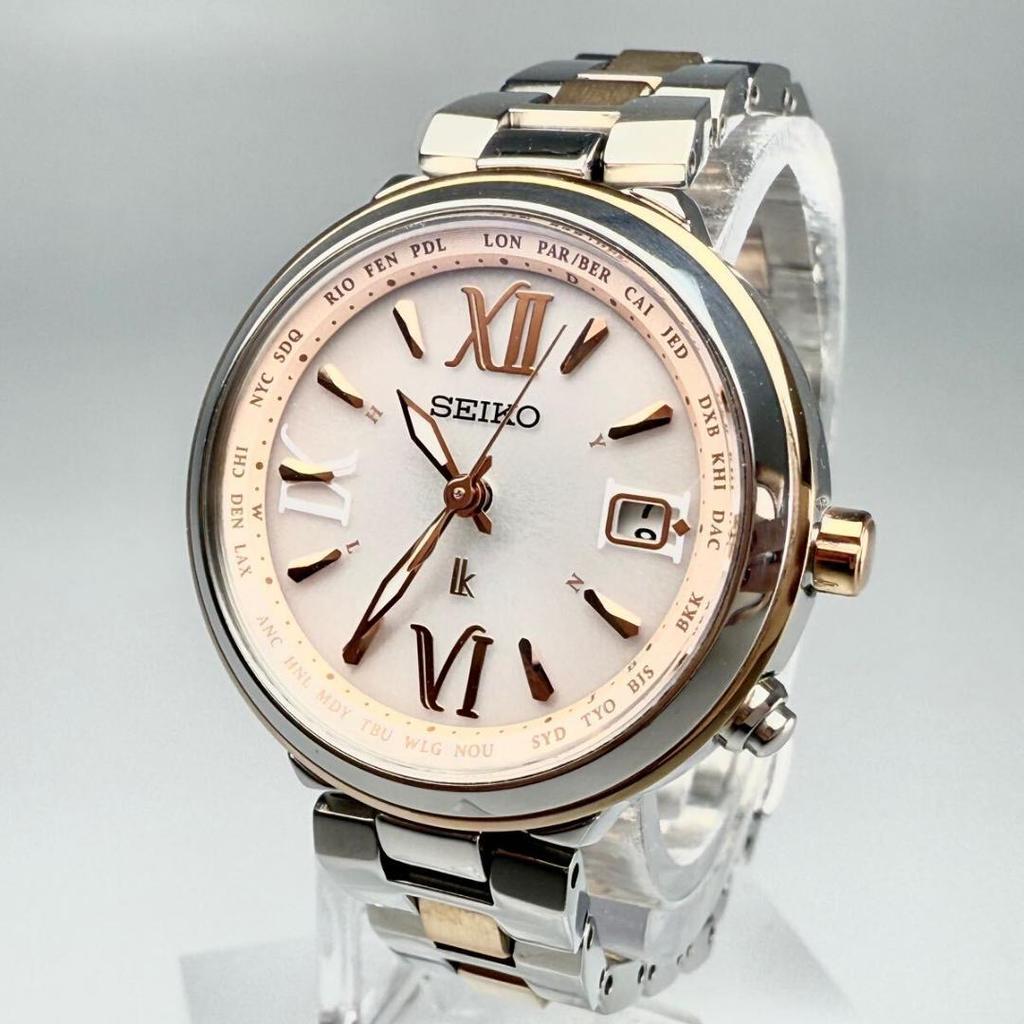 [USED] Highly Functional Seiko Lucia Watch, Date Roman, Radio-controlled Solar, Combination
