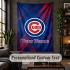Personalized Wall Tapestry,Chicago Cubs Custom Text, Soft Fabric Wall Art For Indoor Decoration