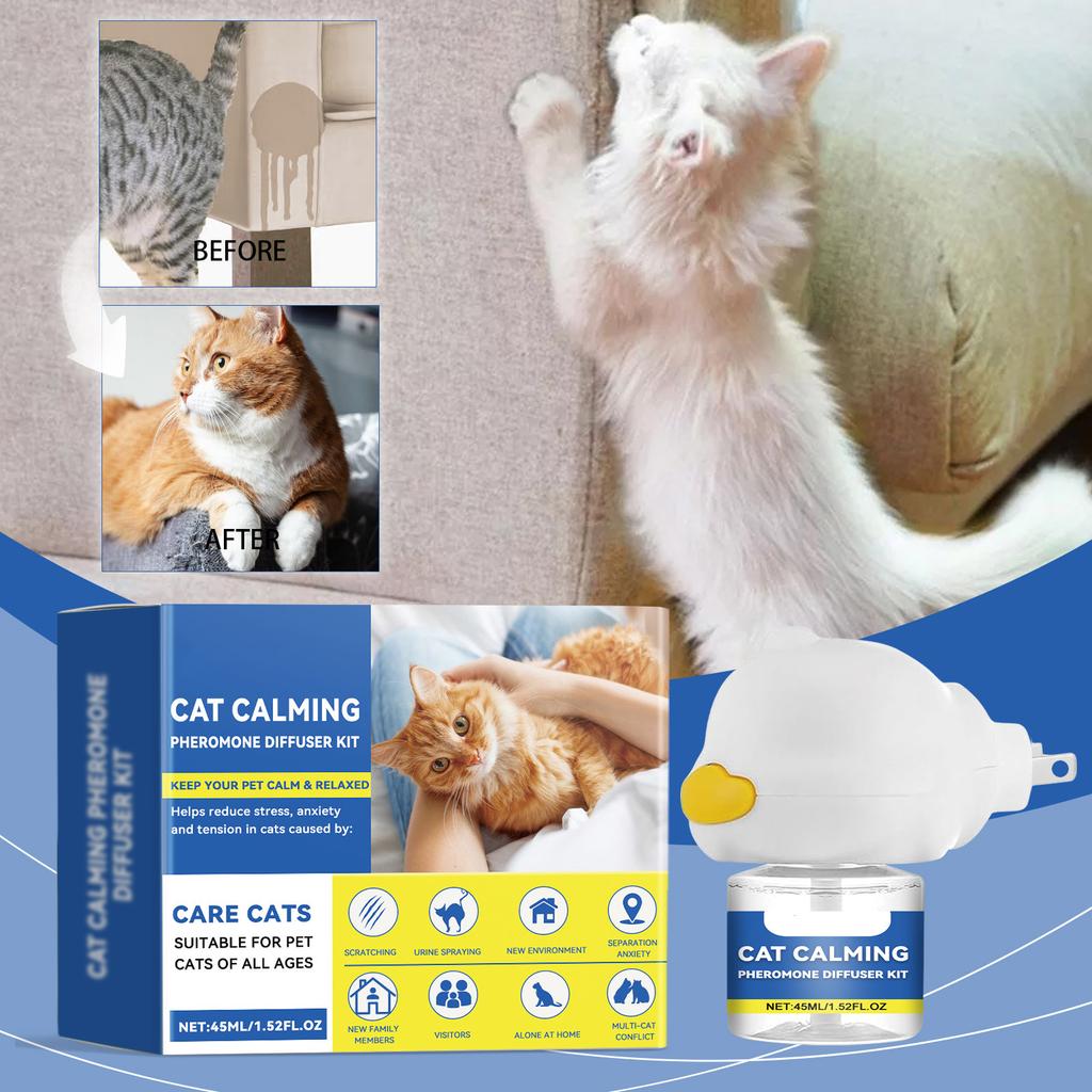 Cat Calming Diffuser Set Pet Cat Estrus Irritability Calming Liquid Multiple Cats Conflict Scratching45ml