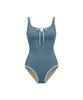 VIKINI VENDER Монокини с вырезом-ключиком и лентой Tethys - Приглушенный синий