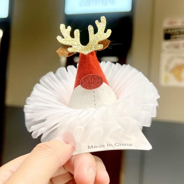 Lumito and Christmas Ribbon Santa Hat Hairpin Tree Bracelet 3-piece Set