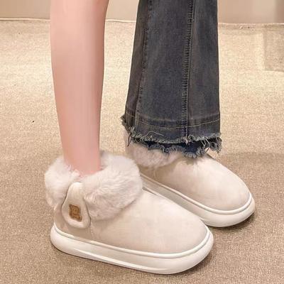 Зимние новые теплые удобные повседневные зимние сапоги с круглым носком и плоской подошвой элегантные модные женские бархатные меховые сапоги