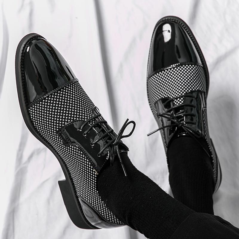 Designer Gentleman Mixed Patchwork Leather Oxford Shoes For Men Moccasins Wedding Prom Homecoming Party Footwear Zapatos Hombre