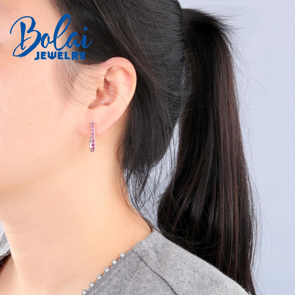 Новинка 2023 года, серьги с застежкой U-образного дизайна, модные серьги с родолитом и гранатом, женские изысканные ювелирные изделия, серебро 925 пробы