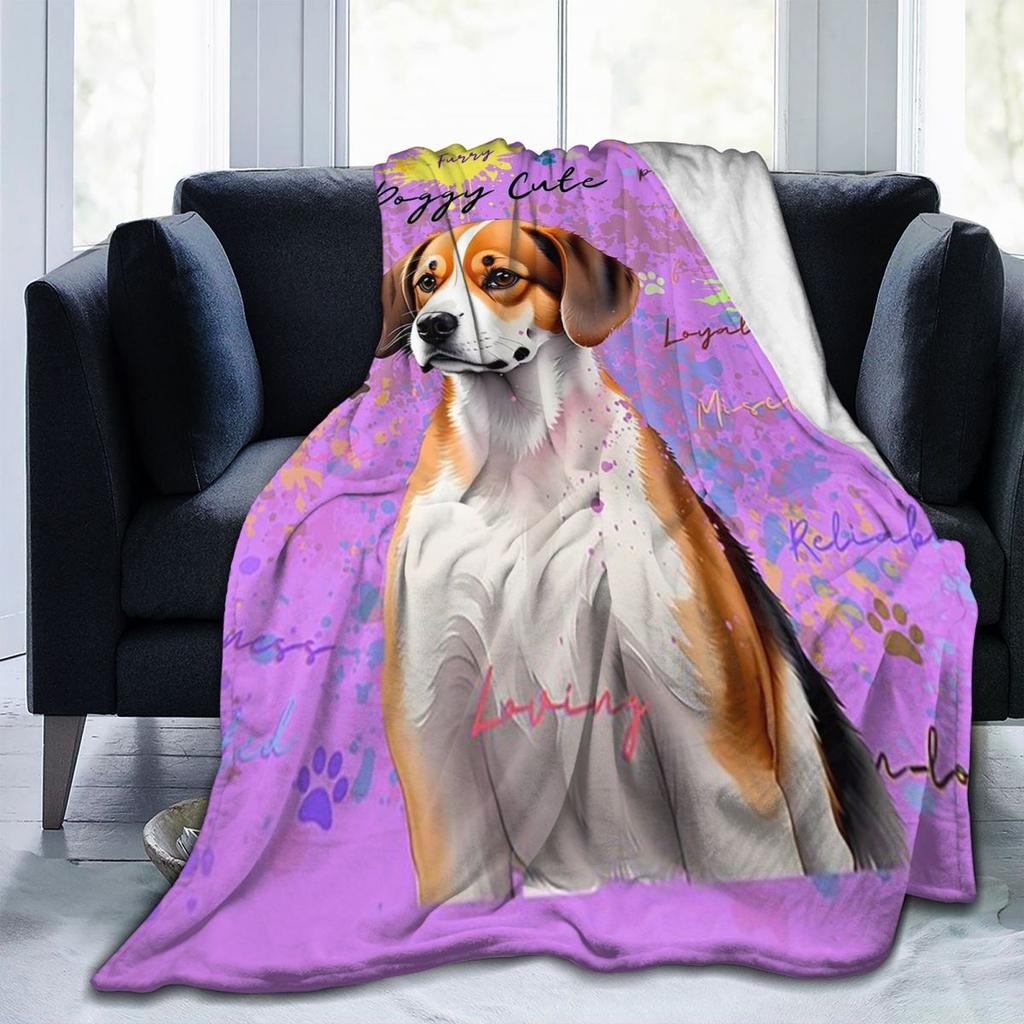 Beagle Words A Multicolored Work Of Art Blankets Flannel Sofa Throw Blanket Lightweight for Couch Office Throws Bedspread Quilt