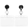 Clip Business Card ID Card Holder Badges Set Lanyard Name Card Holder Retractable Badge Holder