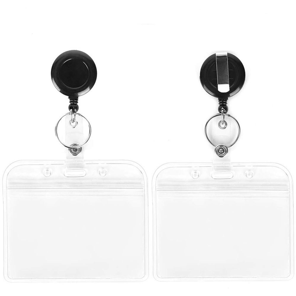 Clip Business Card ID Card Holder Badges Set Lanyard Name Card Holder Retractable Badge Holder