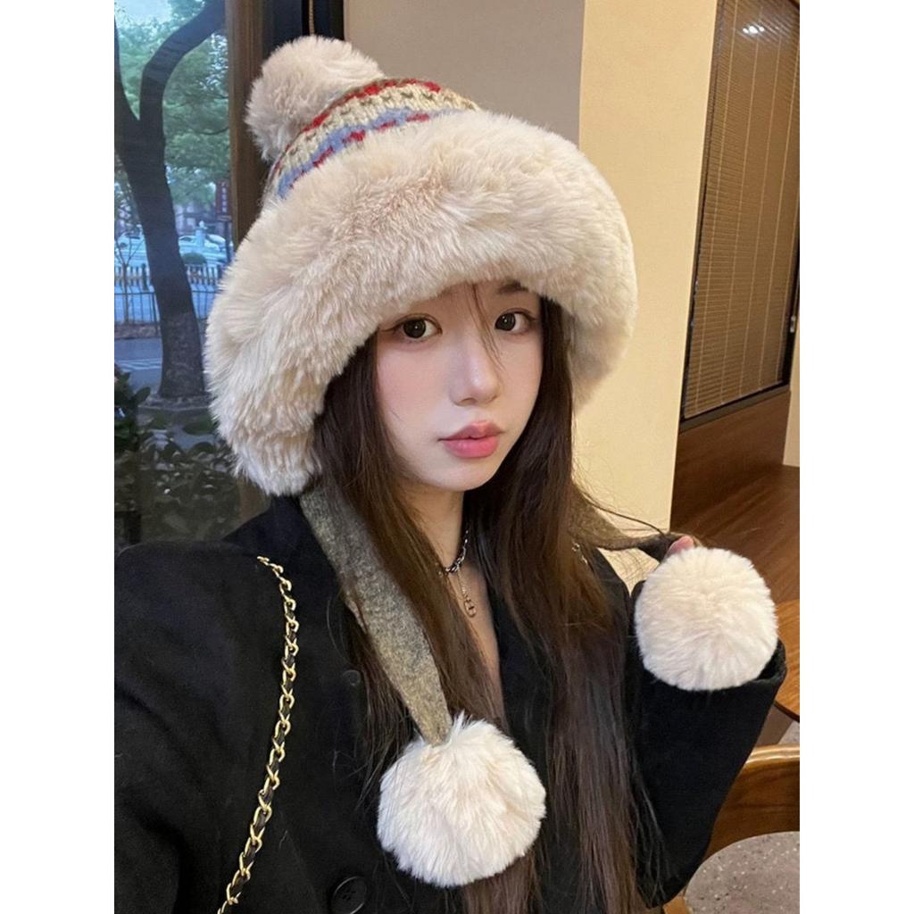 Плюшевая шапка, Вязаная шапка, Теплая шапка, Утепленная, Морозостойкая шапка, Шапка с защитой ушей