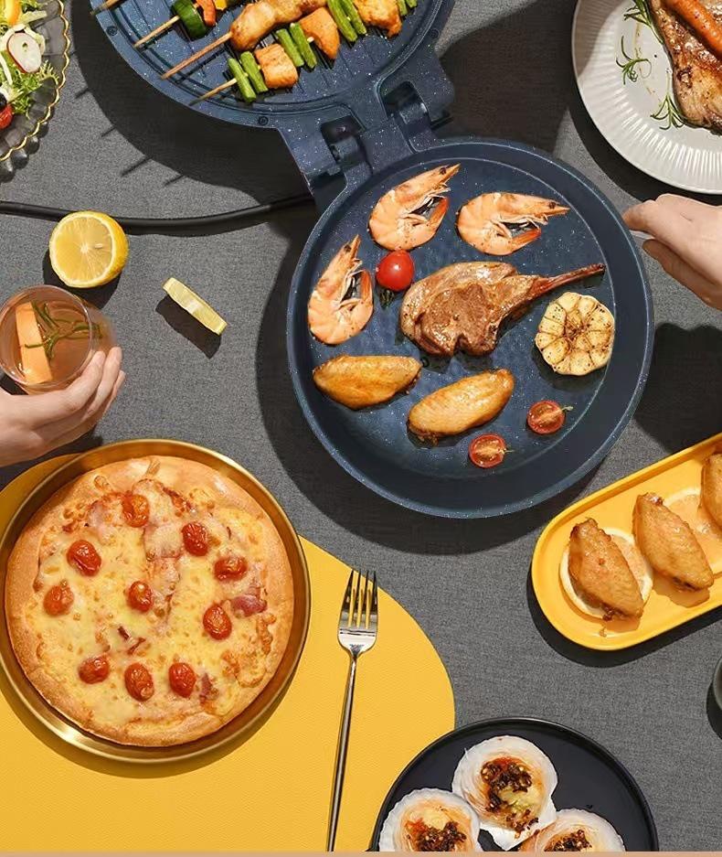 Electric Griddle Non-Stick Double-Sided Deep Barbecue & Breakfast Maker