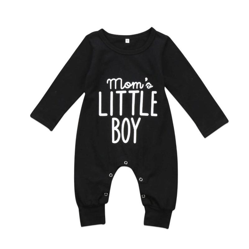 Fashion Newborn Toddler Infant Baby Boys Romper Long Sleeve Jumpsuit Playsuit Little Boy Outfits Black Clothes