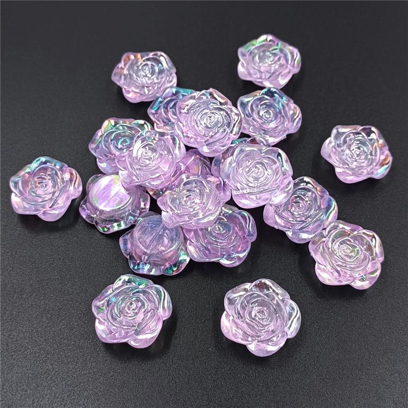 Творческие 10 шт DIY ювелирные аксессуары для браслета ожерелья изготовление подвесок творческие AB Magic Color Charms плоскодонные перфорированные бусины-розы мода