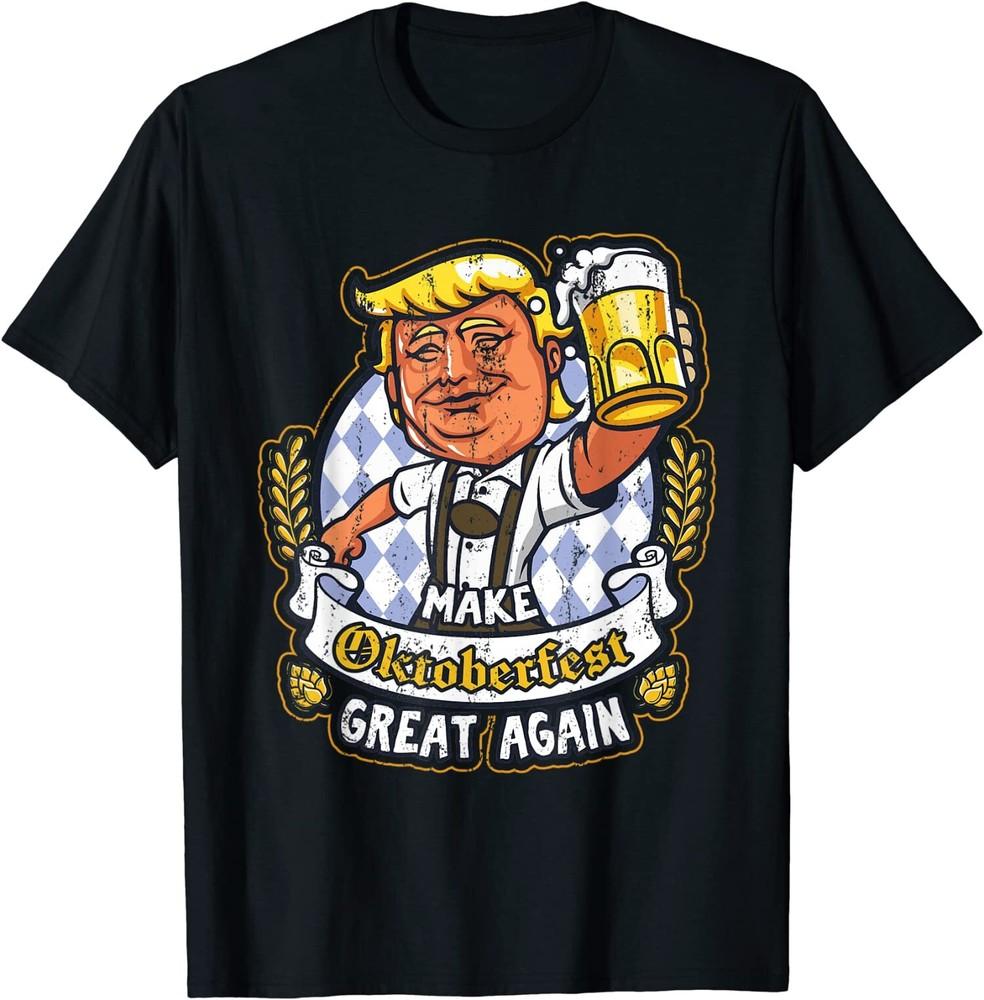 НОВЫЙ ОГРАНИЧЕННЫЙ Сделай Октоберфест Снова Великим Смешная Футболка с Трампом для Питья Пива S-3XL Унисекс Футболка