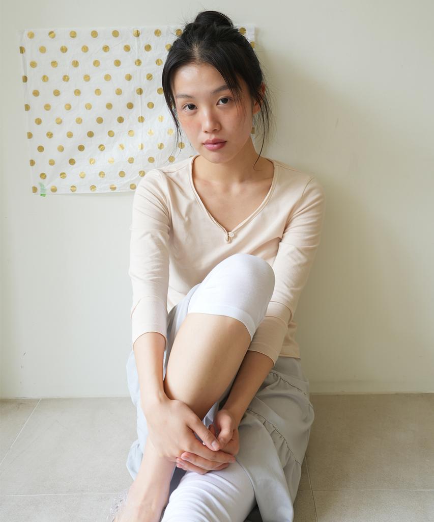 NAATS V-Neck 3/4 Sleeve T-Shirt, Light Pink