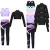 Kids Girls Sports Dance Gymnastics Crop Top with Athletic Leggings Set 3 Piece Gym Yoga Workout Outfits