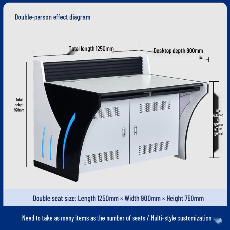Irregular Shape Metal Security Dispatch & Monitoring Control Console