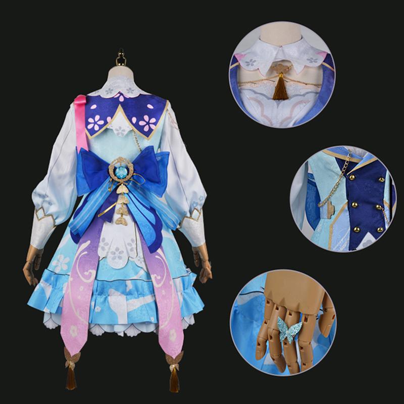 Игра Камисато Аяка Косплей Fontaine Springbloom Missive Лолита Платье Косплей Костюм Парик Наряд Хэллоуин Cos