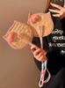 Japanese-Style Bow Fan 2026 New Model Handmade Woven Palm Leaf Fan Summer Small Fan Portable Durable Hand-Held Fan