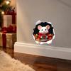 Christmas Mouse Wall Decals 3D Hole Illusion Sticker, Peel And Stick Waterproof PVC Realistic Gift Stickers Decal for Window Glass, Festive