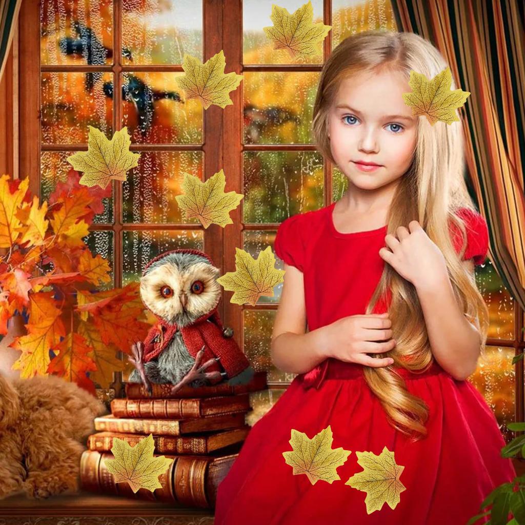 Thanksgiving Festival Theme Hair Clip Set of 10 for Women Girl Nonslip Leaf Barrettes All Age Party Props Hair Ornament