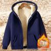 Men's Trendy Fleece-Lined Lambswool Hoodie Jacket with Zipper