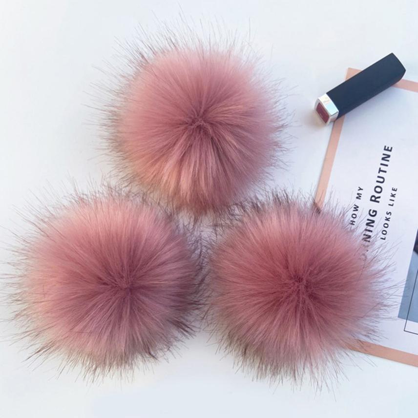 1 шт. Шапка с помпоном из искусственного меха, шарик, меховой шарик, сделай сам, ручная работа, помпоны для рукоделия, красочный искусственный помпон с резинкой, аксессуары для шляпы