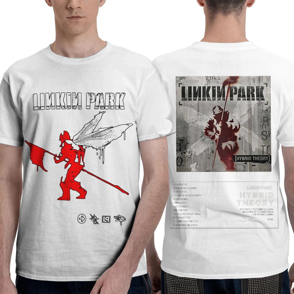 L-Linkin P-Park Men T Shirt Band Crazy Tee Shirt Short Sleeve Crewneck T-Shirt 100% Cotton Plus Size Clothes