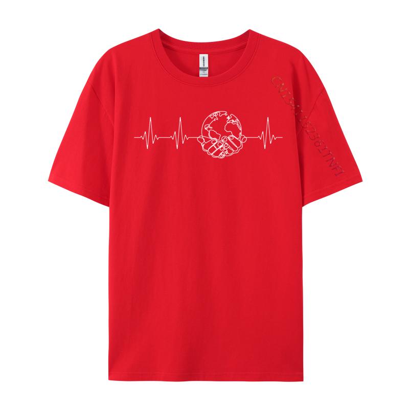 Save The Planet Heartbeat On World Earth Day Environmental Salmon Fishing Heartbeat T Shirts Fashion Tops T Shirt Men T Shirt