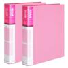 Hope File PP 3cm 3-hole O-ring Binder, Pink, 2 Pcs.