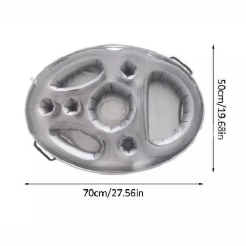 Экологичный ПВХ Надувной Подстаканник и Подставка с Отделением для Телефона и Множеством Отверстий для Напитков для Использования в Бассейне