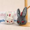 Plush Bunny Plush Keychain Gothic Style Rabbit Bag Charm Dark Bunny Plush Doll  Backpack Pendant