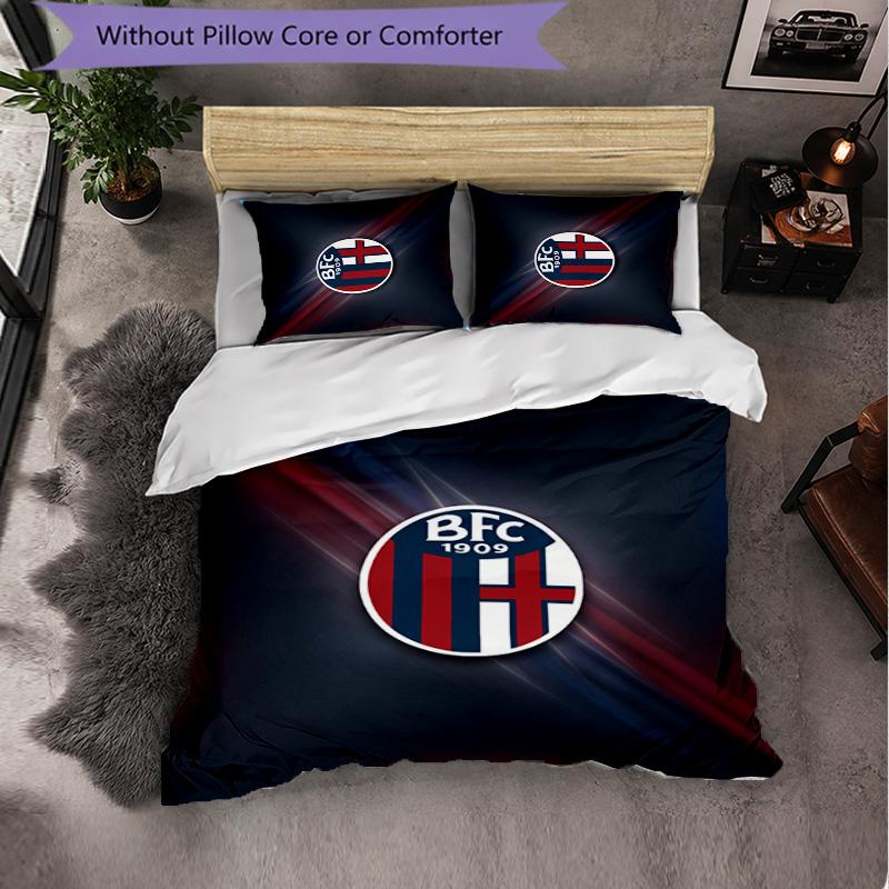 Bologna FC Themed Bedding 3Pcs Duvet Cover Set Decorative Bed Linen For Teen Room Home Decoration
