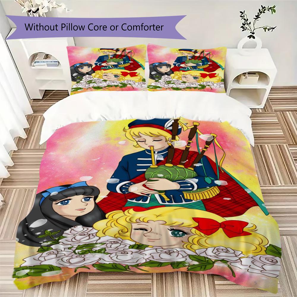 Candy Candy Pattern Bedding,Quilt Set Quilt Cover Pillowcase Home Birthday Gift (1*duvet cover+2*pillowcase,without core)SSJT0917168