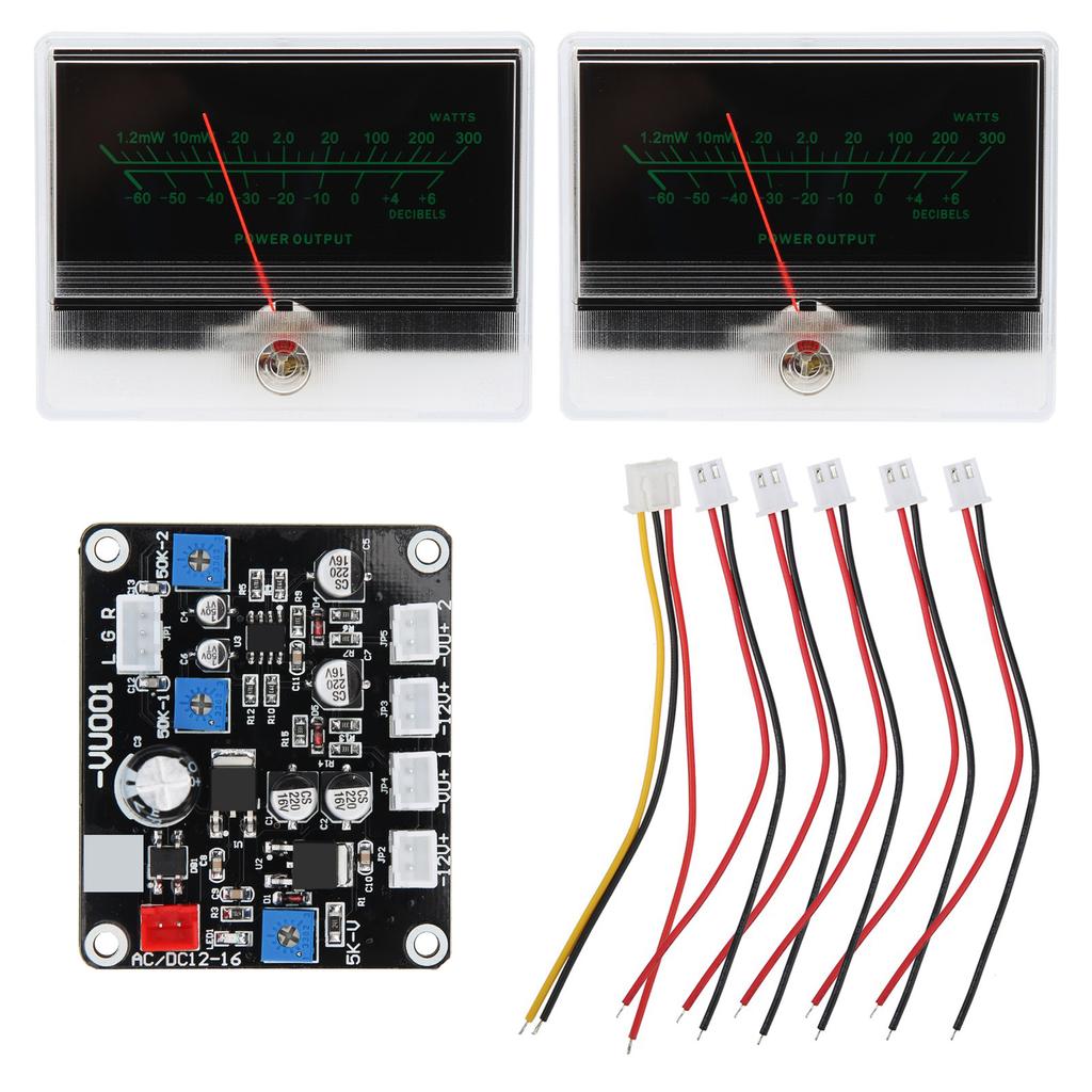 2Pcs TS DBP90B 2Q VU Meter with Driver Board Audio Level Accessory with Backlight