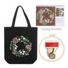 Sewing Embroidery Hoops Needlepoint Instructions Flower Pattern Embroidery Kit Canvas Tote Bag