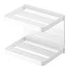 Yamazaki Jitsugyo 4238 Magnetic Bathroom Soap Tray 2 Tiers White Mist Bathroom Rack Bathroom Storage Soap Holder Hook Included Approx. W12XD8.5XH10cm