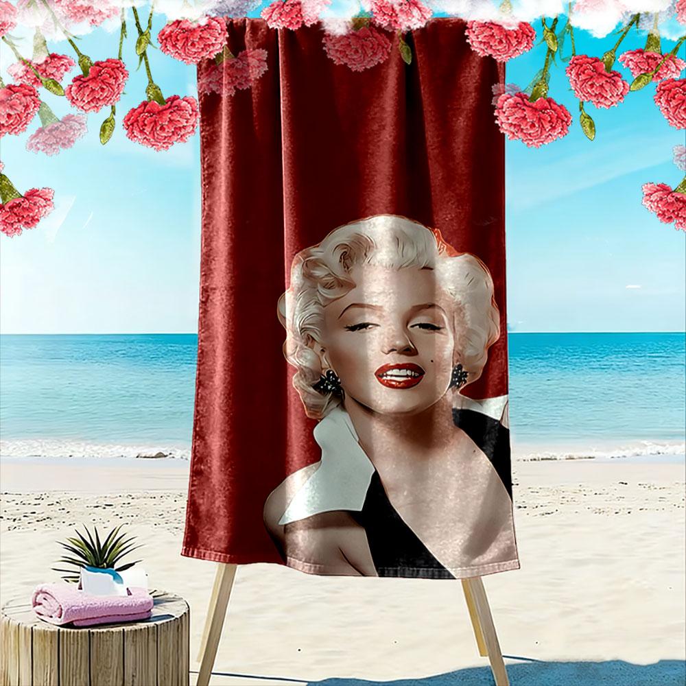 Vintage Blonde Portrait Towel A must-have beach towel for beach travel