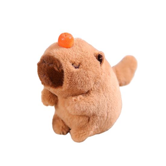 Cartoon Capybara Plush Doll Toy Soft Cotton Stuffed Animal Doll Plushies Hanging Ornament Super Wagging Tail/Blowing Bubbles Capybara Plush