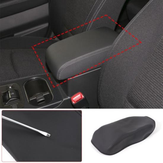 Black PU Leather Console Armrest Panel Cover Trim For Subaru Legacy 2016-