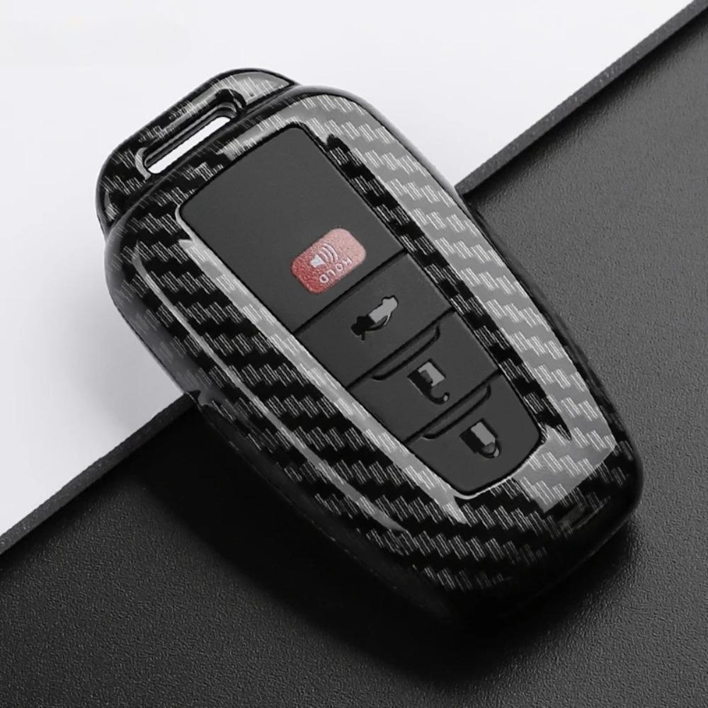 ABS Углеродное волокно Чехол для ключа автомобиля Крышка Оболочка Брелок для Toyota Prius Camry Corolla C-HR CHR RAV4 Prado 2018 2022 Аксессуары для ключей