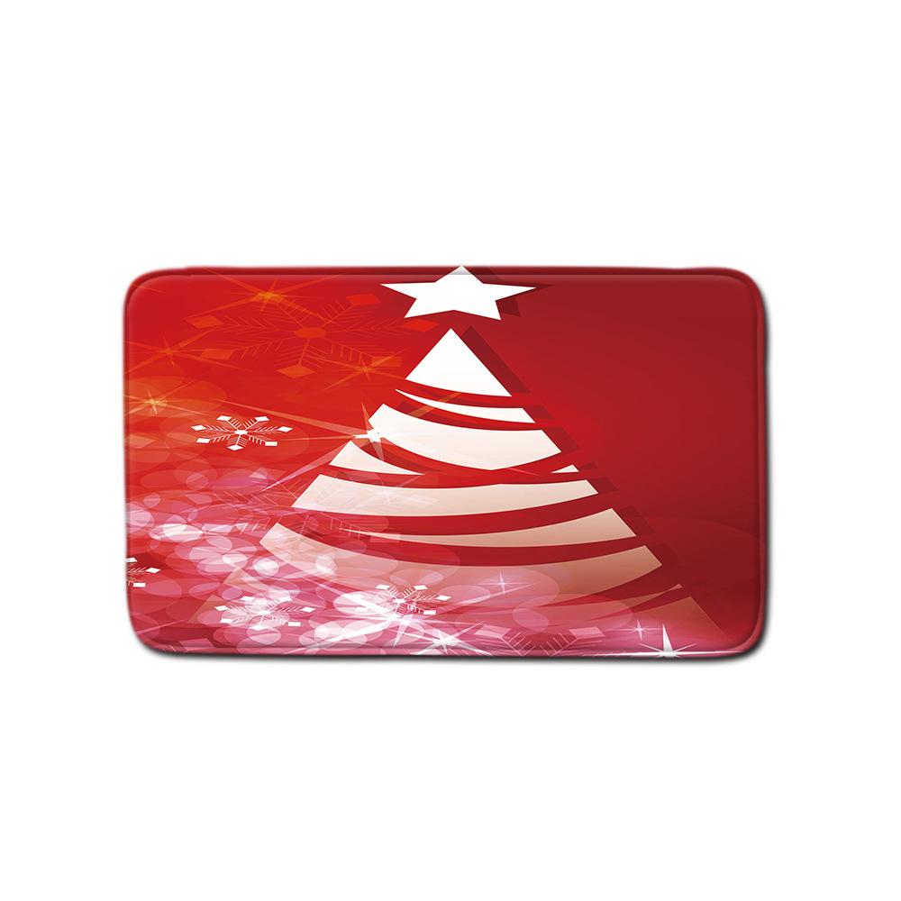 Christmas Shower Curtain Floor Mat Combination Four-Piece Set Bathroom Toilet Carpet Shower Room Mat Foot Mat