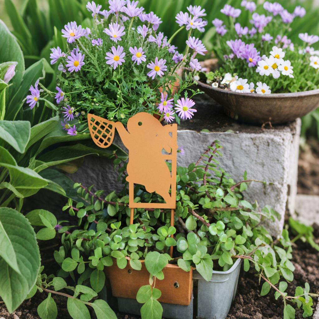 Metal Garden Decor Three-piece Set Outdoor Home Garden Decor Silhouette Sculpture