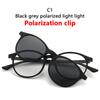 2 In 1 Magnetic Sunglasses Soft Transparent Color Frame Clear Lens Sun Glasses Classic Vintage Sunshades