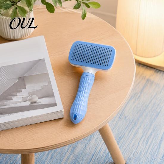 Fur Grooming Tool for Puppies And Kittens Self-Cleaning Pet Brush, Dog Shedding Brush with Rounded Tips, Supplies Daily Use Deshedding Long