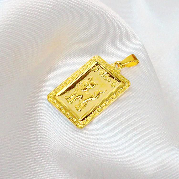 Подвеска Двенадцать Знаков Зодиака из вьетнамского песочного золота - Ювелирные изделия с позолотой из латуни - Абсолютно новые в наличии.