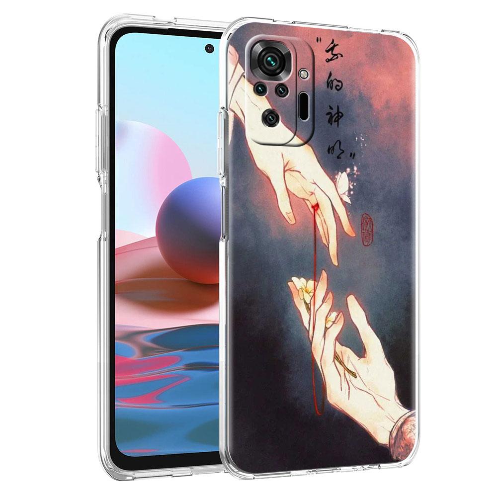 Silicone Cover For Xiaomi Redmi Note 10 9 Pro 9S 8 9C 7 8T 10S 9A 7A 8A K40 K20 Shockproof Soft Phone Case Style Tian Guan Ci Fu