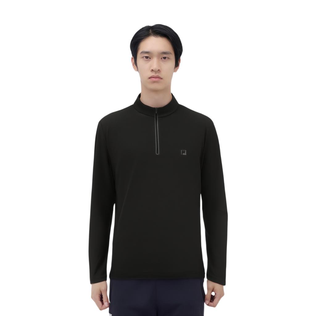 Fila Golf Series Casual Sports Simple Style Elastic Soft Stand Collar Long Sleeve T-Shirt Men Tops A11M545221FBK