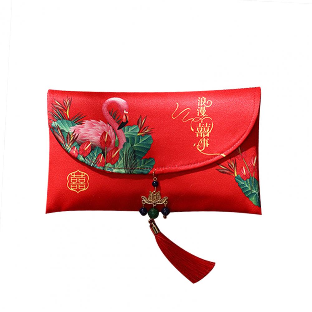 2026 HongBao Traditional Chinese Wedding invitation Card Bag Faux Silk Festive New Year Red Envelope Lucky money Bag