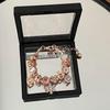 Pan's Rose Gold Snowflake Bracelet: Elegant Beaded Jewelry for Female Students