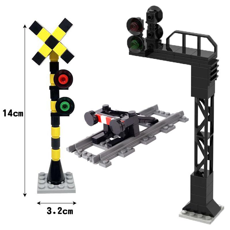 City Street Series Building Blocks Accessories Rail Transit Train Signal Light Railings Brick Toilet Flower Bed Phone Box Toy