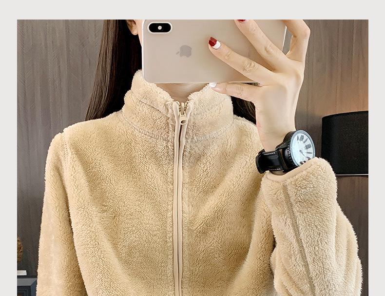 Унисекс флисовая толстая куртка - подкладка из кораллового флиса для осени и зимы